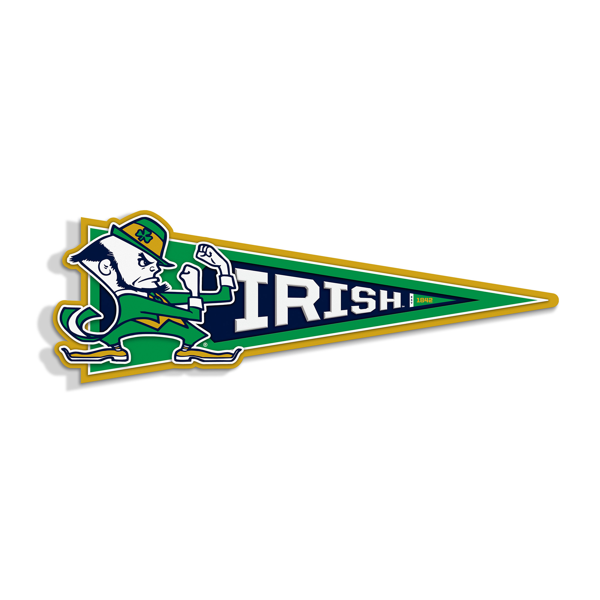IDNA Notre Dame Fighting Irish 23" 3D Pennant Wall Art