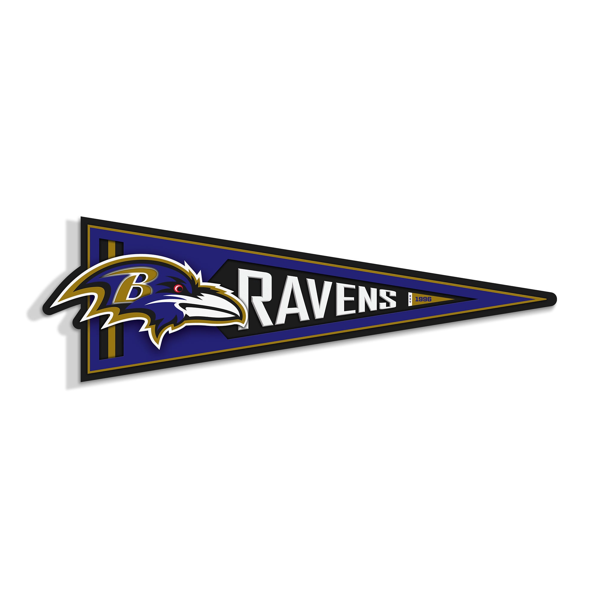 IDNA Baltimore Ravens 23" 3D Pennant Wall Art