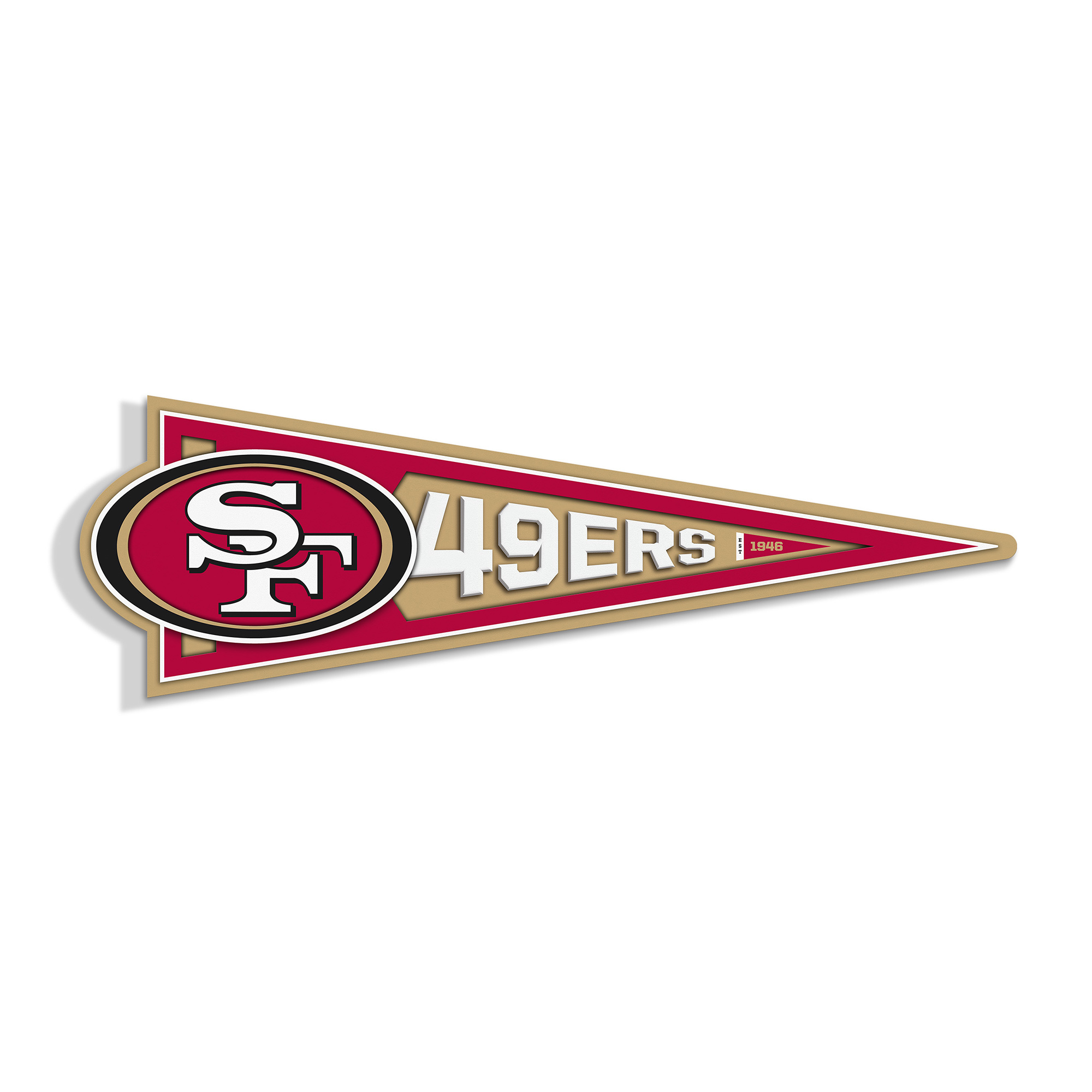 IDNA San Francisco 49ers 23" 3D Pennant Wall Art