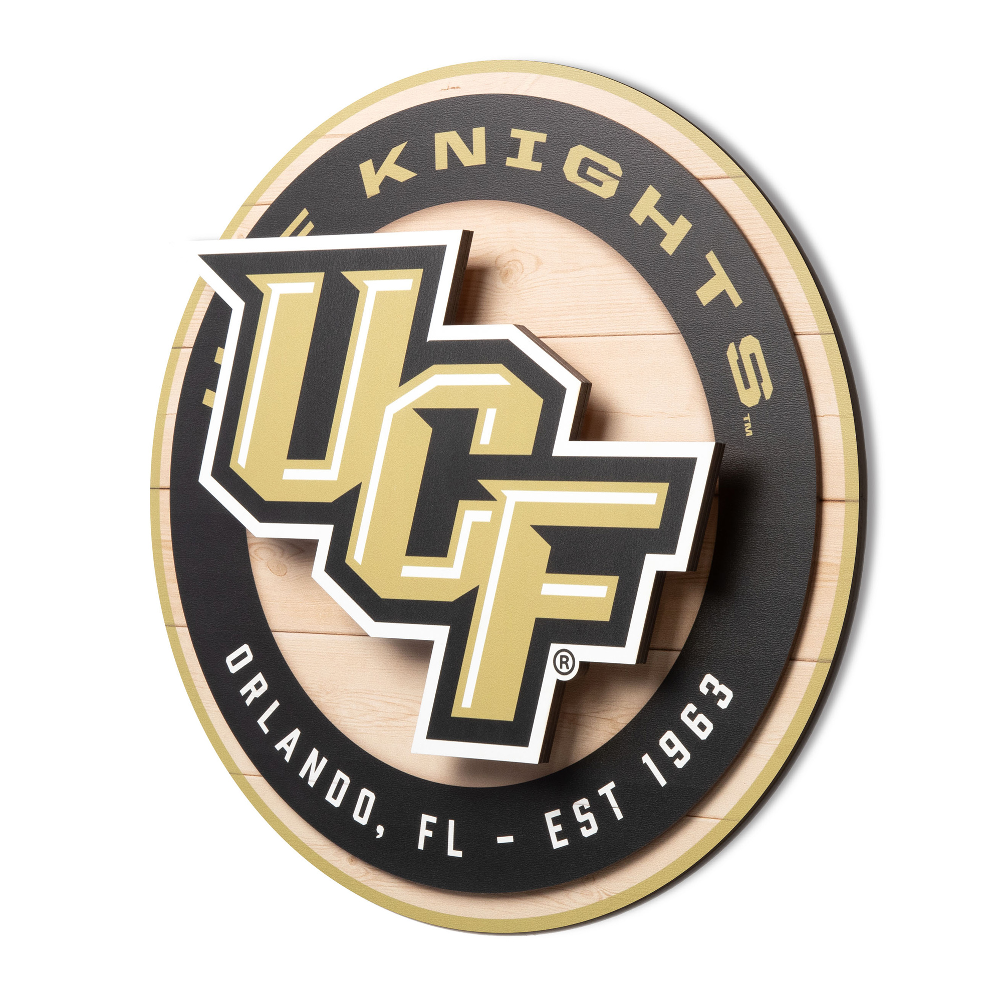 IDNA UCF Knights 15" x 15" 3DX Logo Circle Backer Wall Art
