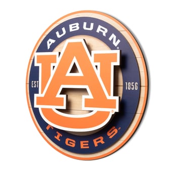 IDNA Auburn Tigers 15" x 15" 3DX Logo Circle Backer Wall Art