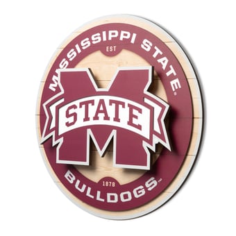 IDNA Mississippi State Bulldogs 15" x 15" 3DX Logo Circle Backer Wall Art