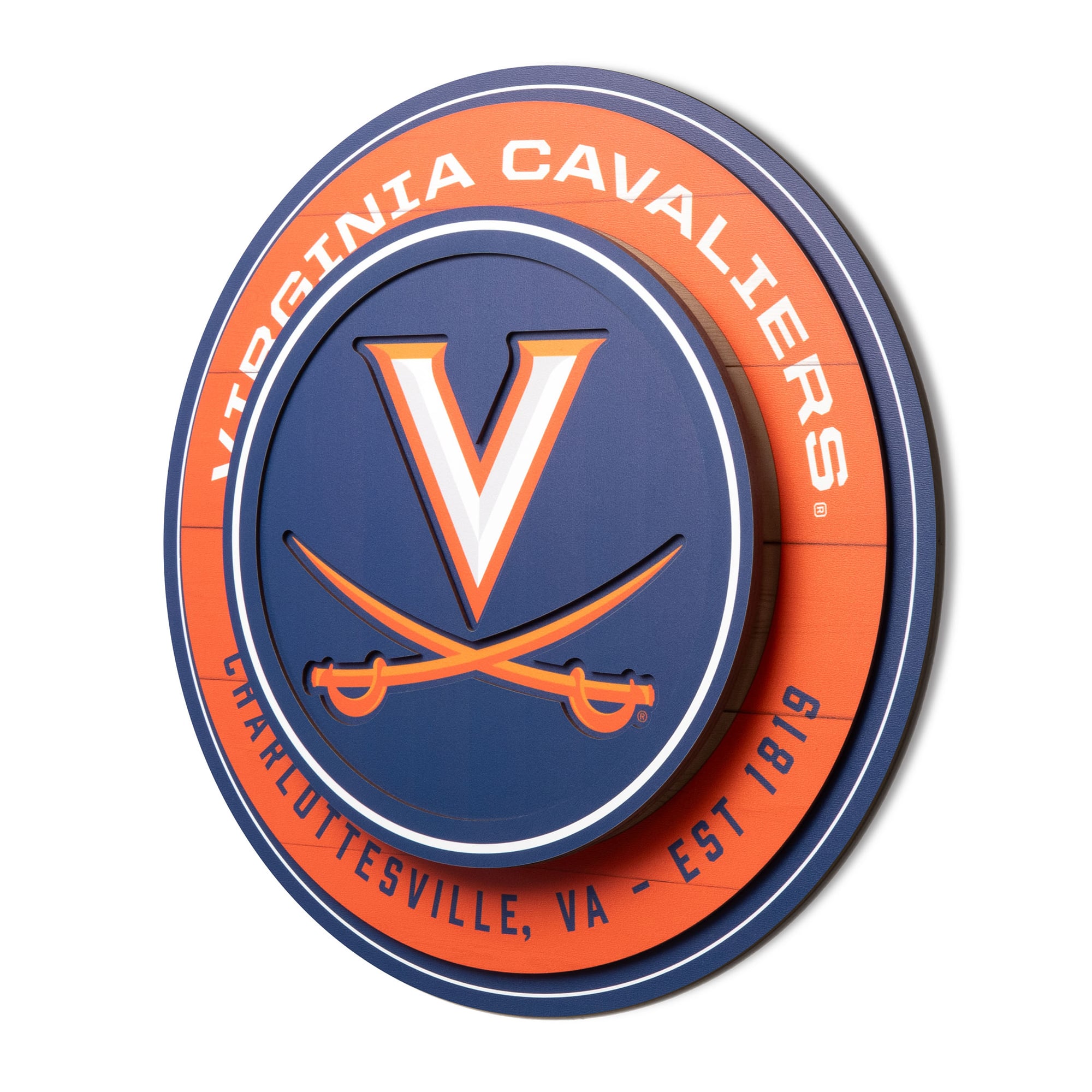 IDNA Virginia Cavaliers 15" x 15" 3DX Logo Circle Backer Wall Art