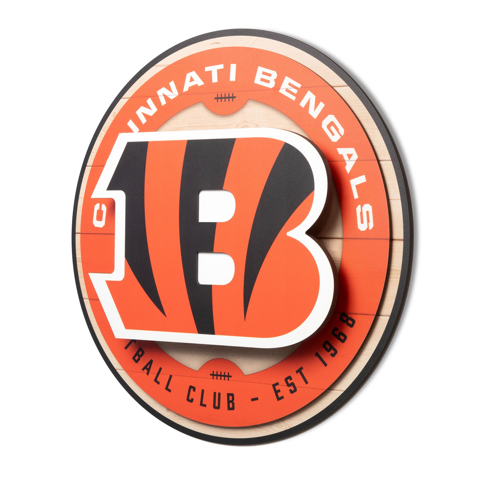 IDNA Cincinnati Bengals 15" x 15" 3DX Logo Circle Backer Wall Art