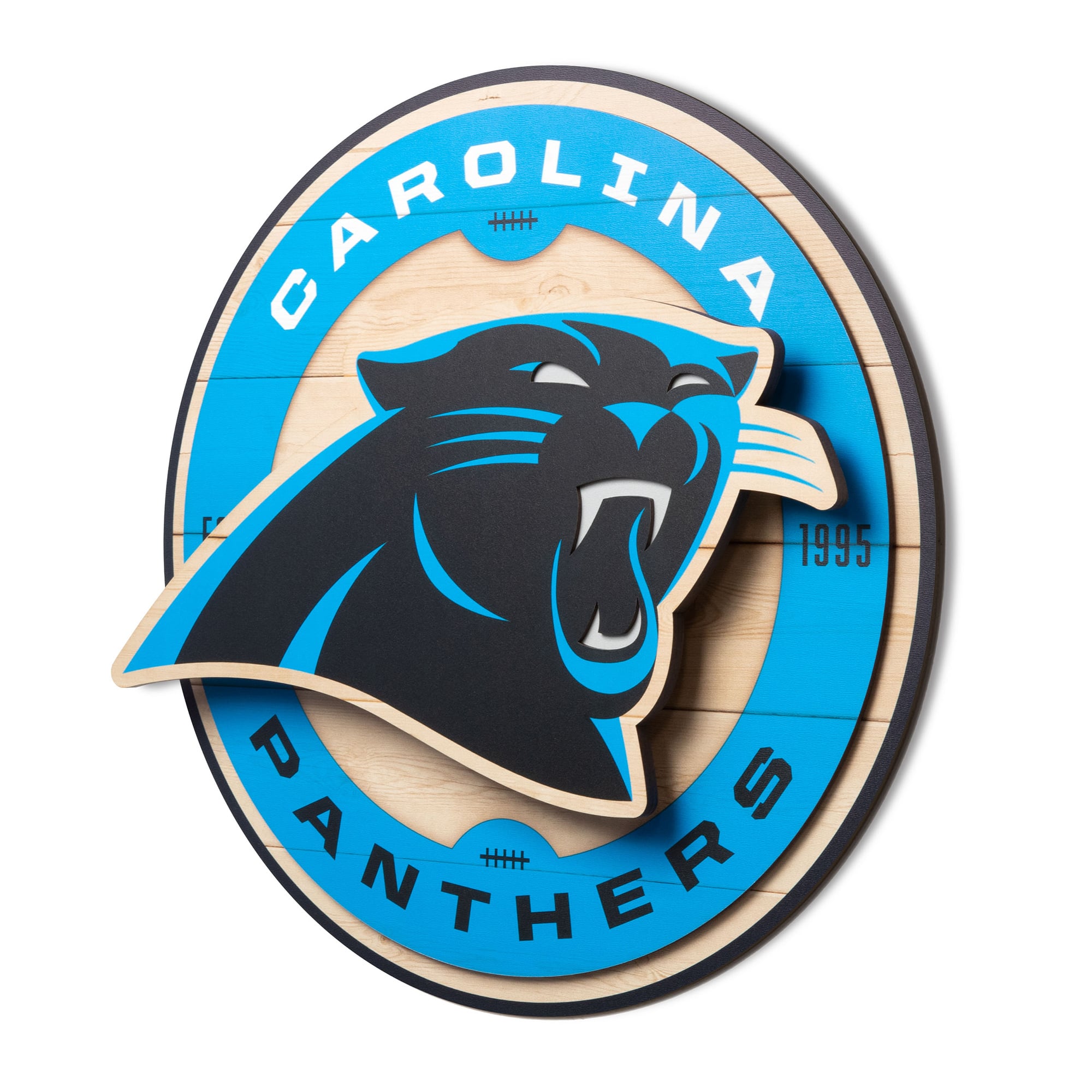 IDNA Carolina Panthers 15" x 15" 3DX Logo Circle Backer Wall Art