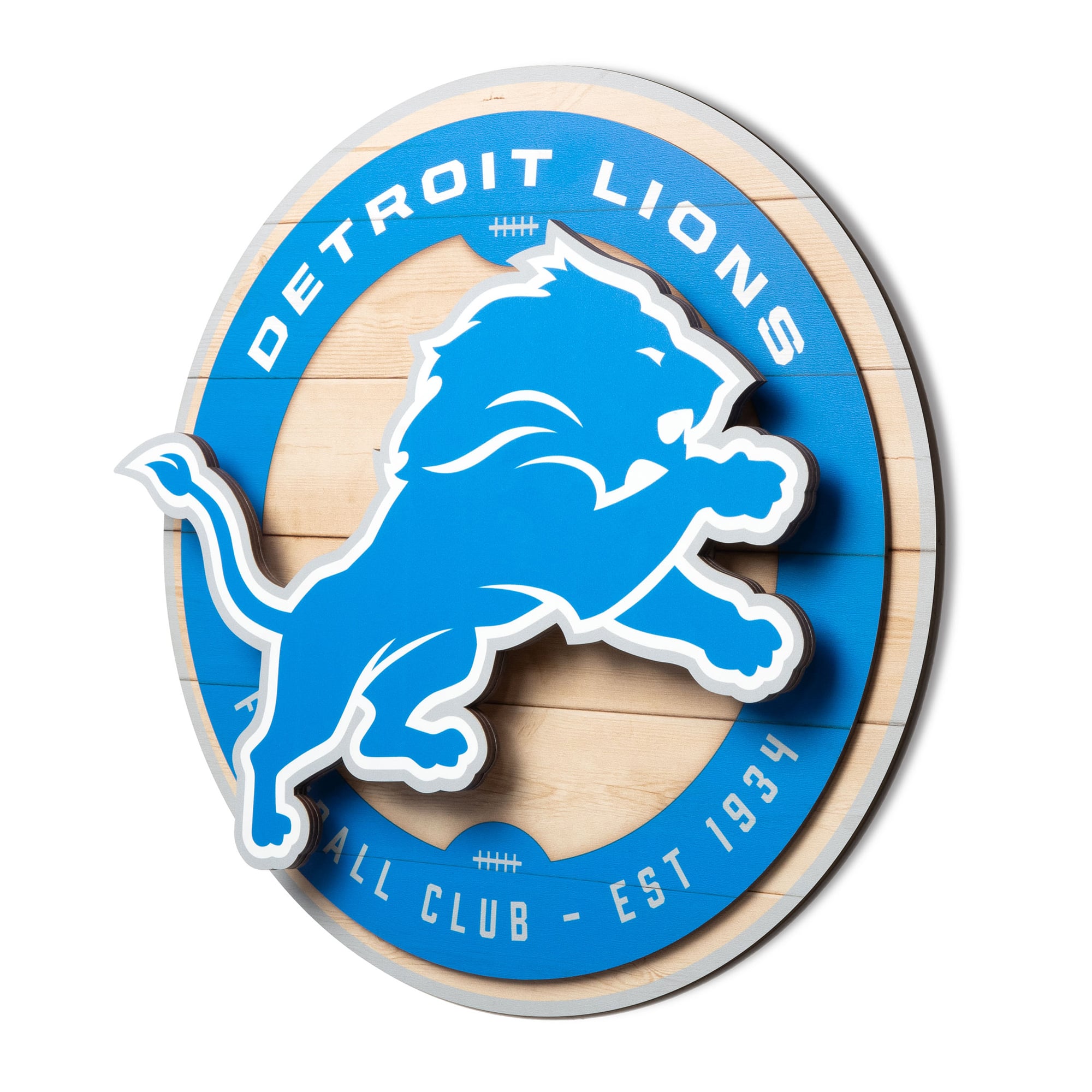 IDNA Detroit Lions 15" x 15" 3DX Logo Circle Backer Wall Art