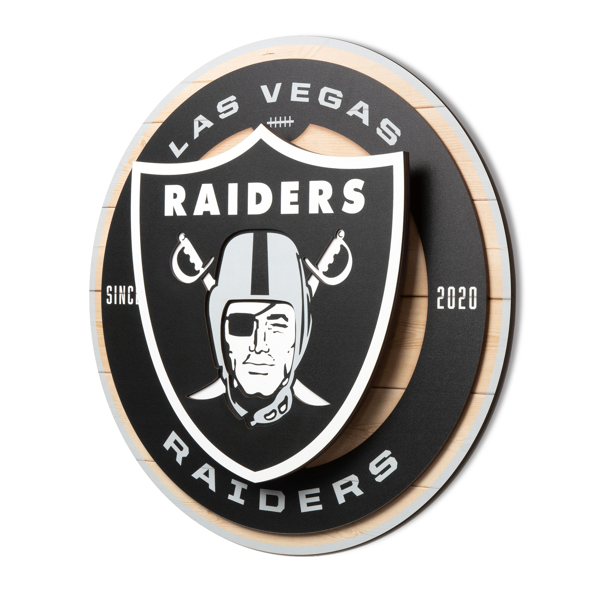 IDNA Las Vegas Raiders 15" x 15" 3DX Logo Circle Backer Wall Art
