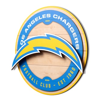 IDNA Los Angeles Chargers 15" x 15" 3DX Logo Circle Backer Wall Art