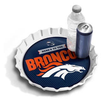 "IDNA Denver Broncos 13"" Bottle Cap Serving Tray"