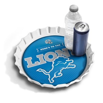 Fanpoint Detroit Lions 13" Bottle Cap Serving Tray