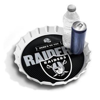 IDNA Las Vegas Raiders 13" Bottle Cap Serving Tray