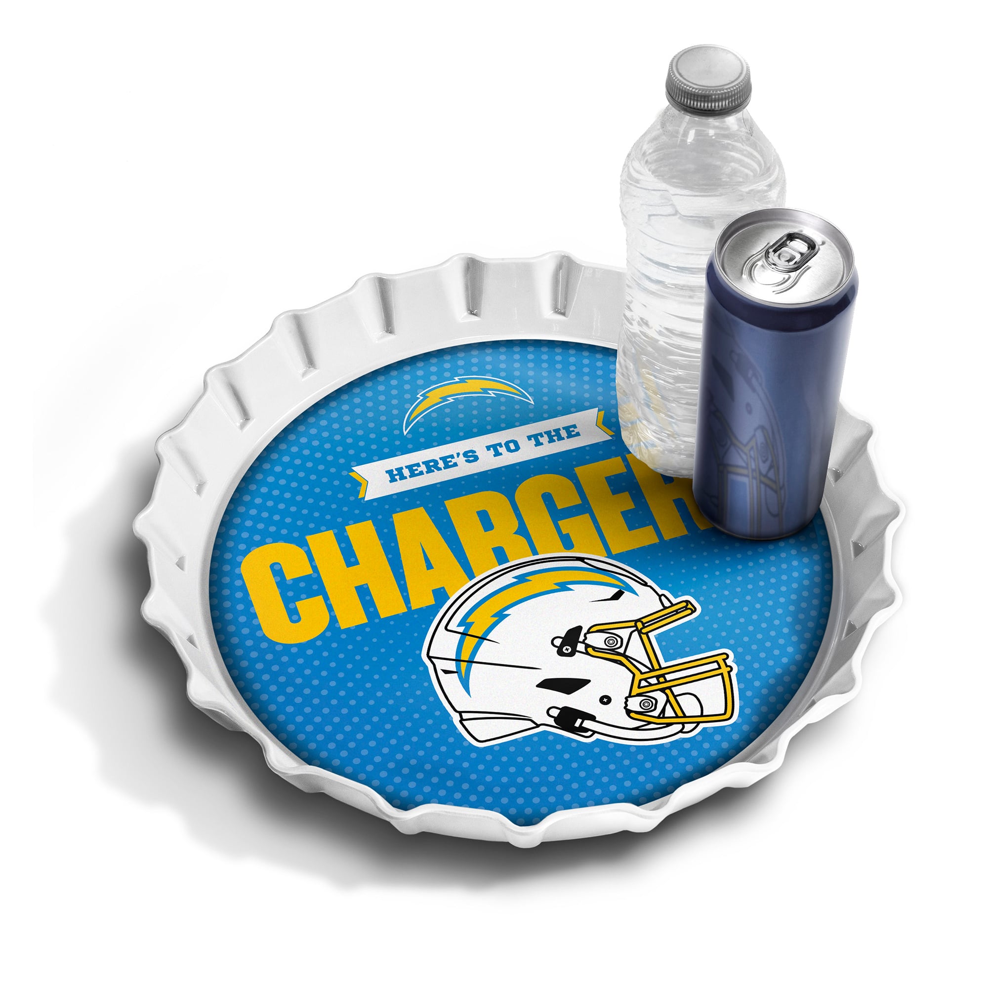 IDNA Los Angeles Chargers 13" Bottle Cap Serving Tray