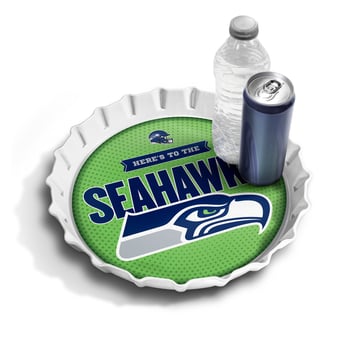 IDNA Seattle Seahawks 13" Bottle Cap Serving Tray