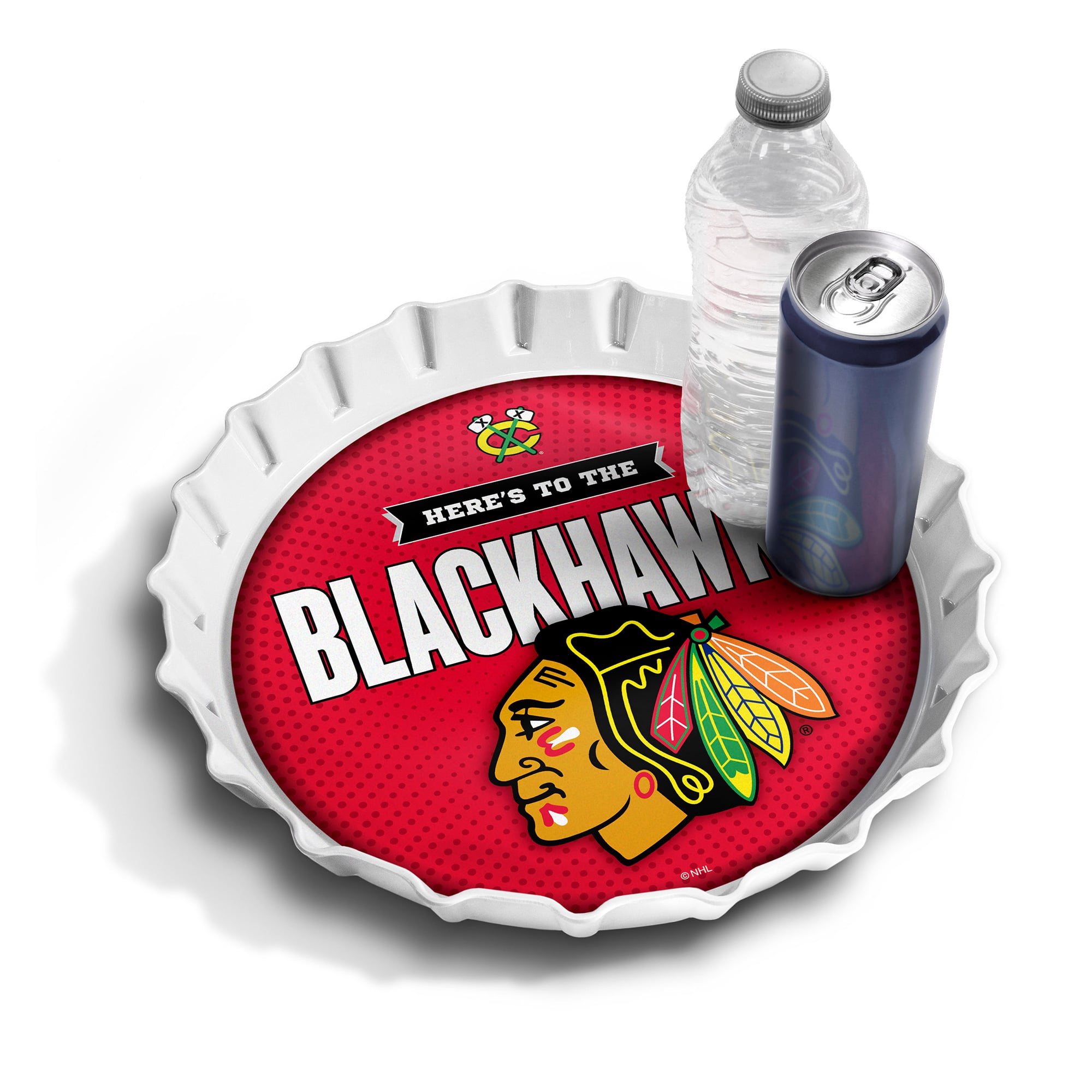 IDNA Chicago Blackhawks 13" Bottle Cap Serving Tray