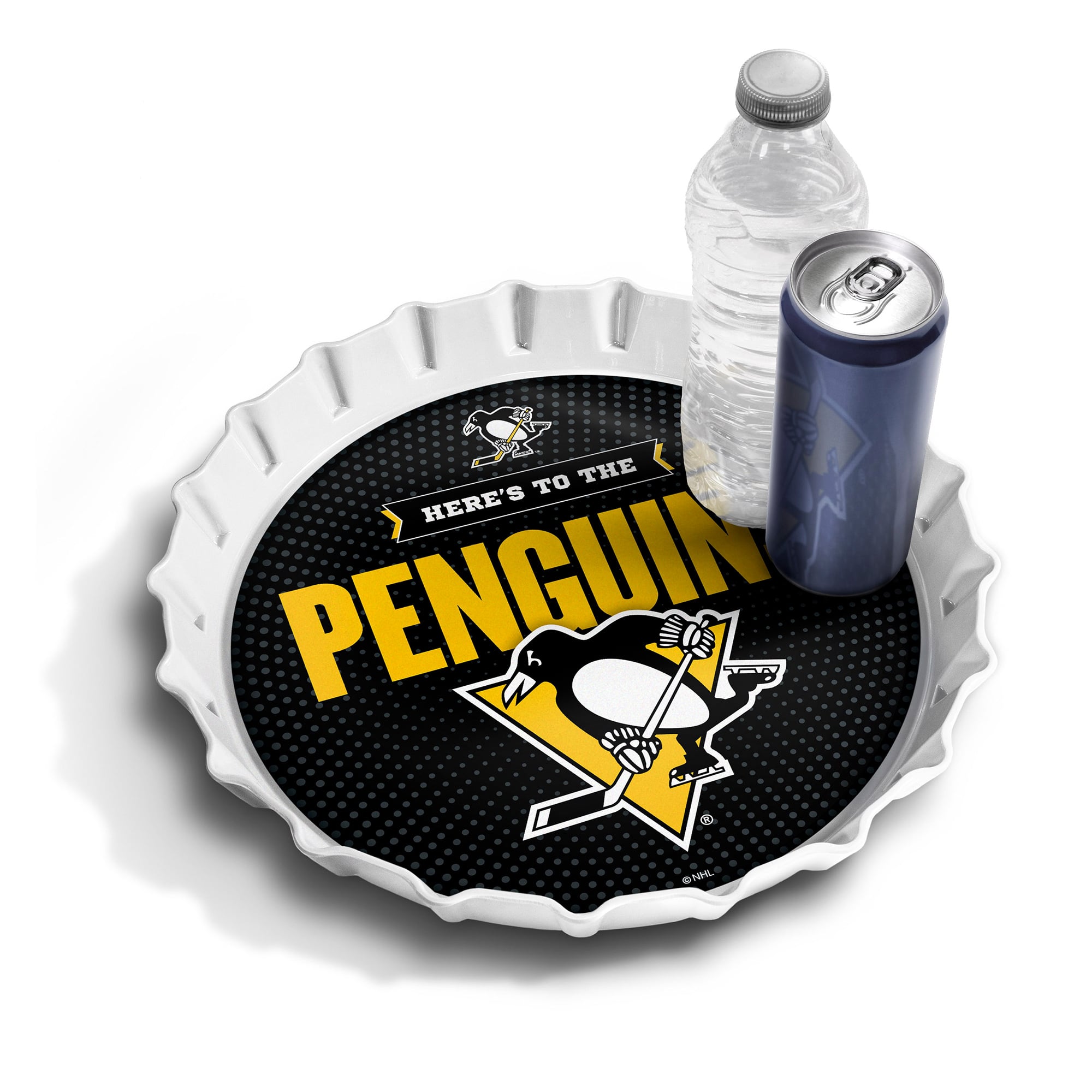 IDNA Pittsburgh Penguins 13" Bottle Cap Serving Tray