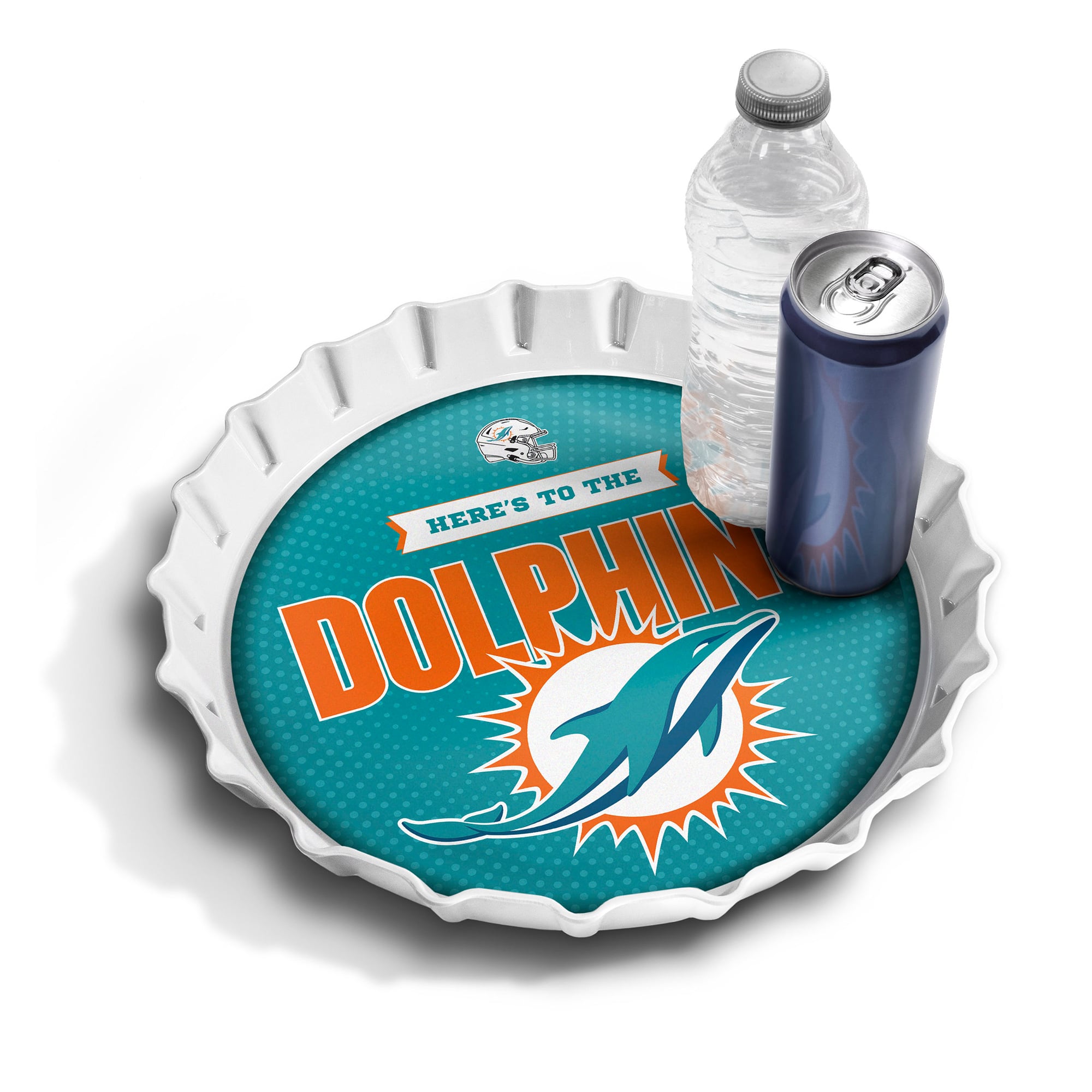 IDNA Miami Dolphins 13" Bottle Cap Serving Tray