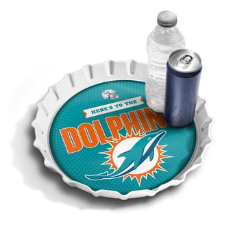 IDNA Miami Dolphins 13" Bottle Cap Serving Tray