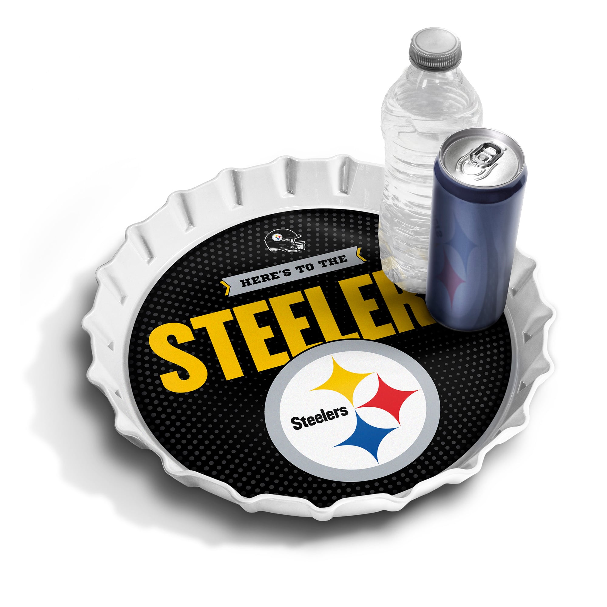 IDNA Pittsburgh Steelers 13" Bottle Cap Serving Tray