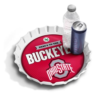 IDNA Ohio State Buckeyes 13" Bottle Cap Serving Tray