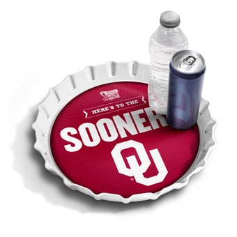 IDNA Oklahoma Sooners 13" Bottle Cap Serving Tray