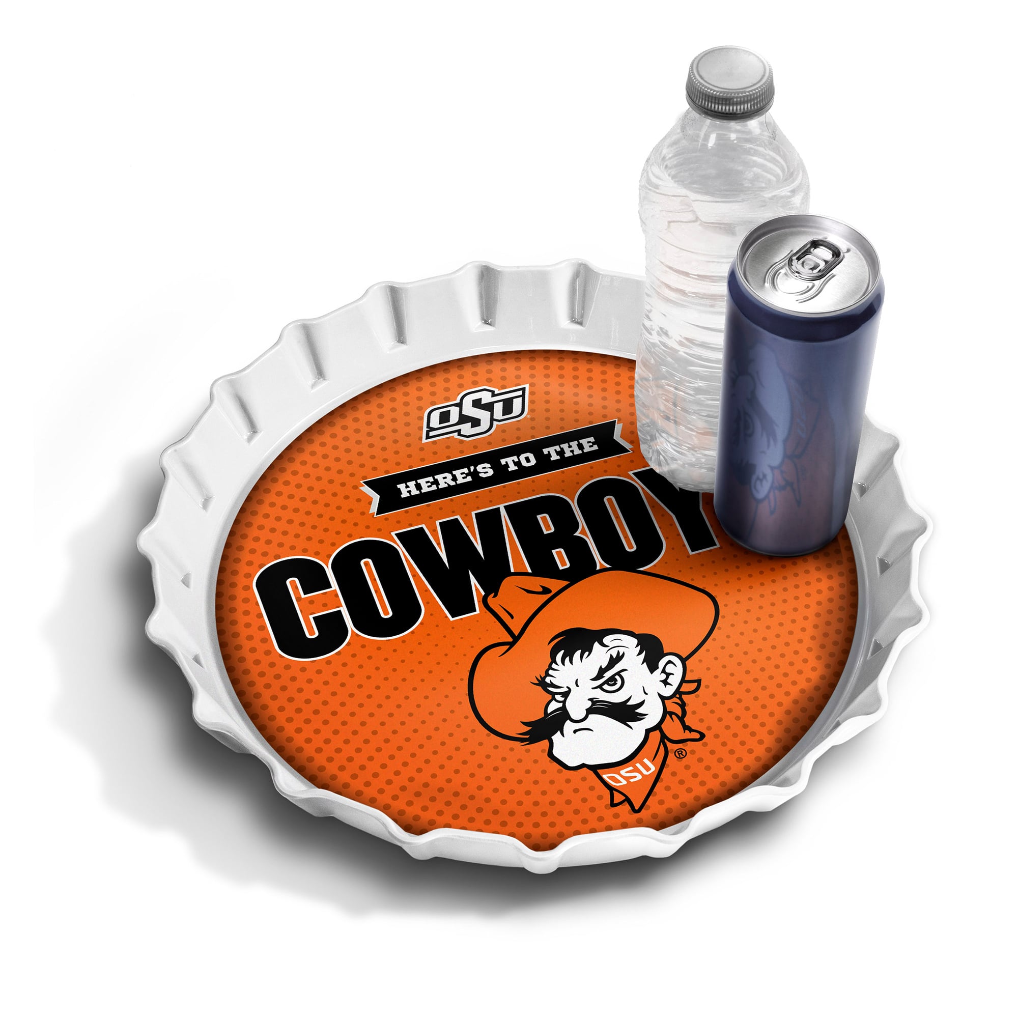 IDNA Oklahoma State Cowboys 13" Bottle Cap Serving Tray