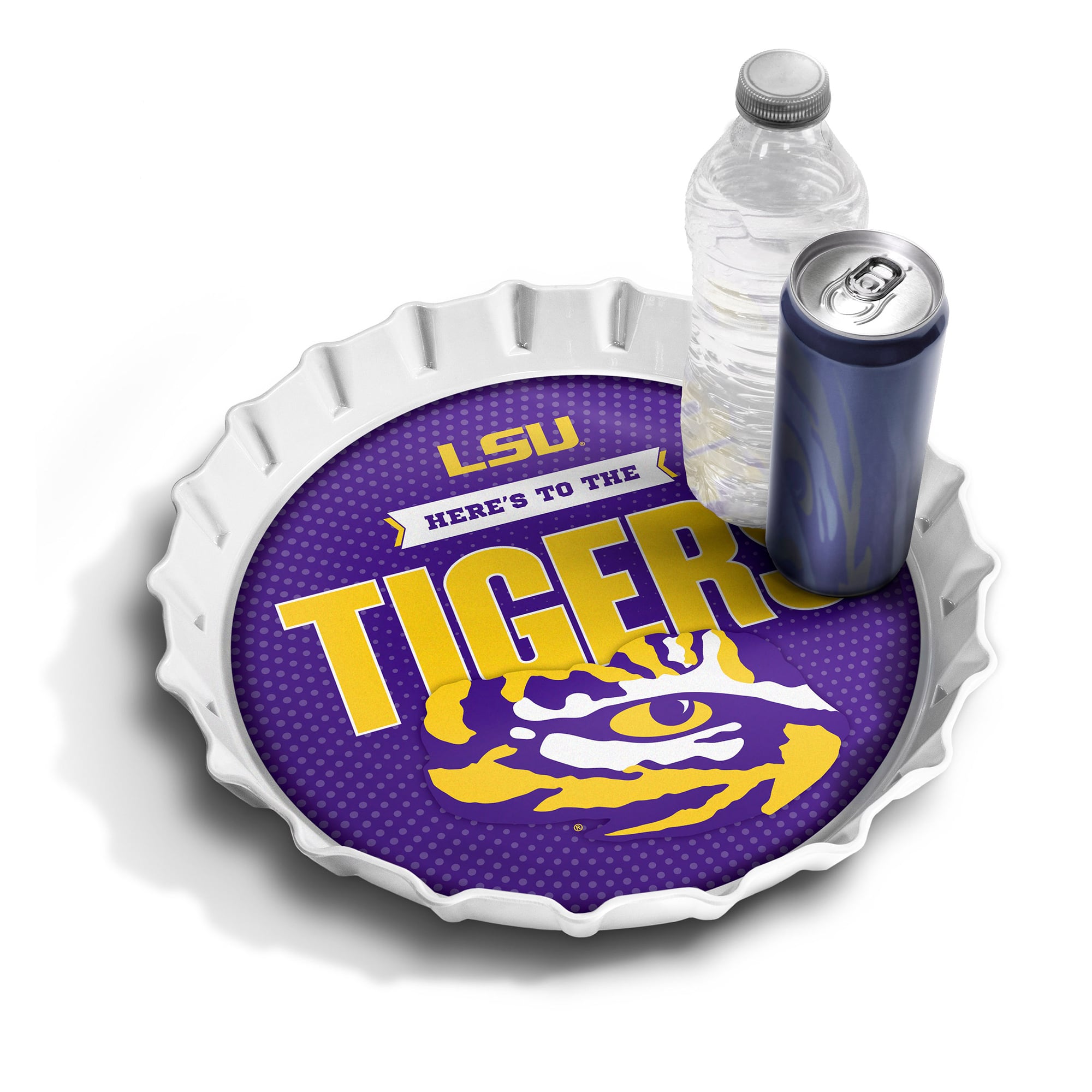 IDNA LSU Tigers 13" Bottle Cap Serving Tray