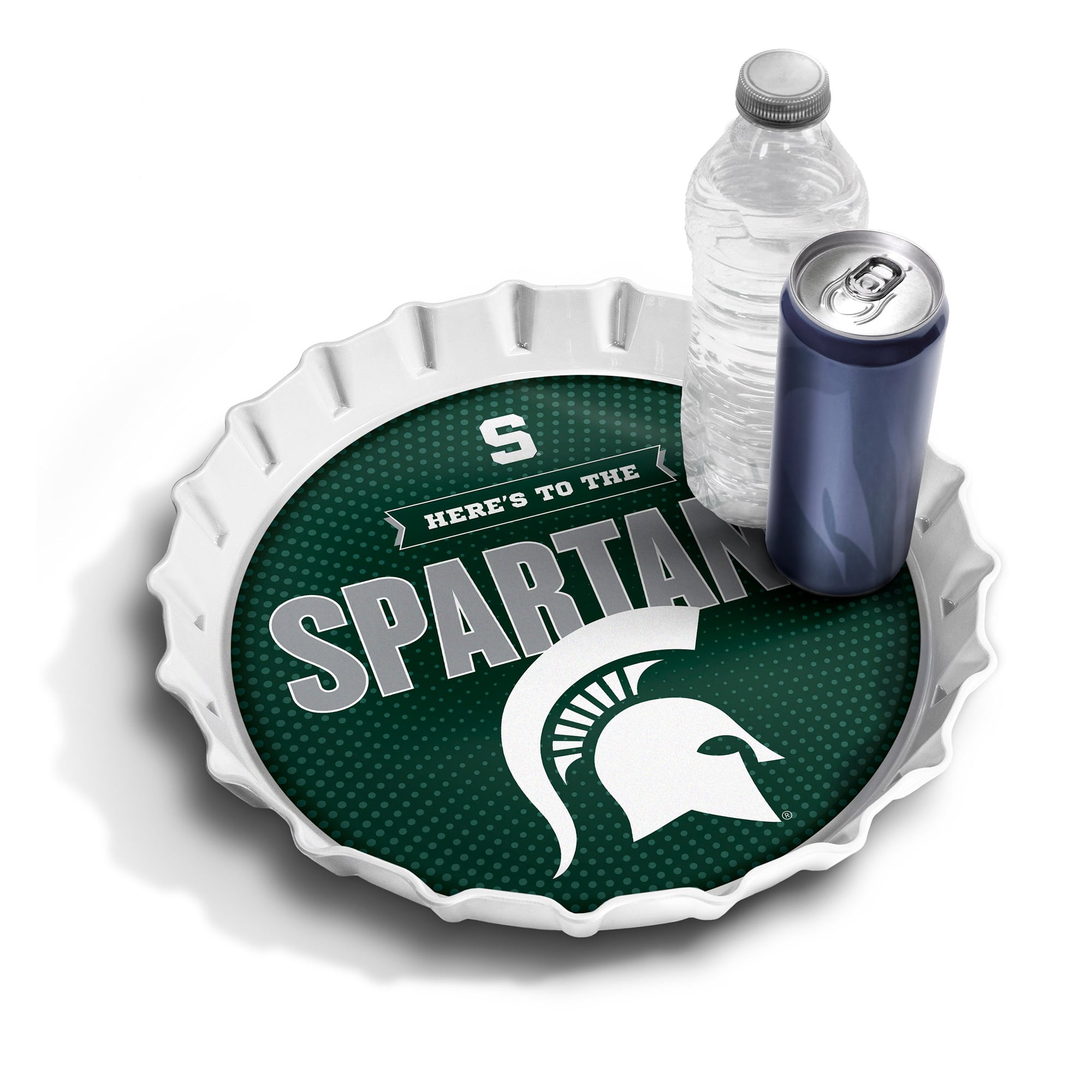 IDNA Michigan State Spartans 13" Bottle Cap Serving Tray