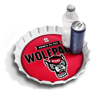 IDNA NC State Wolfpack 13" Bottle Cap Serving Tray