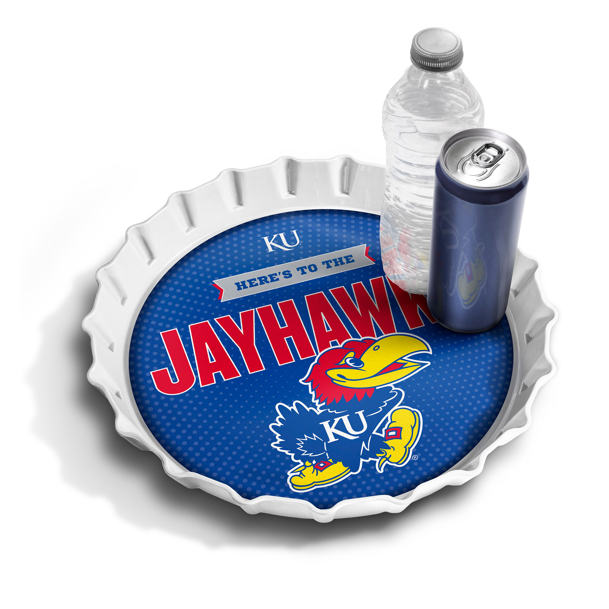 IDNA Kansas Jayhawks 13" Bottle Cap Serving Tray