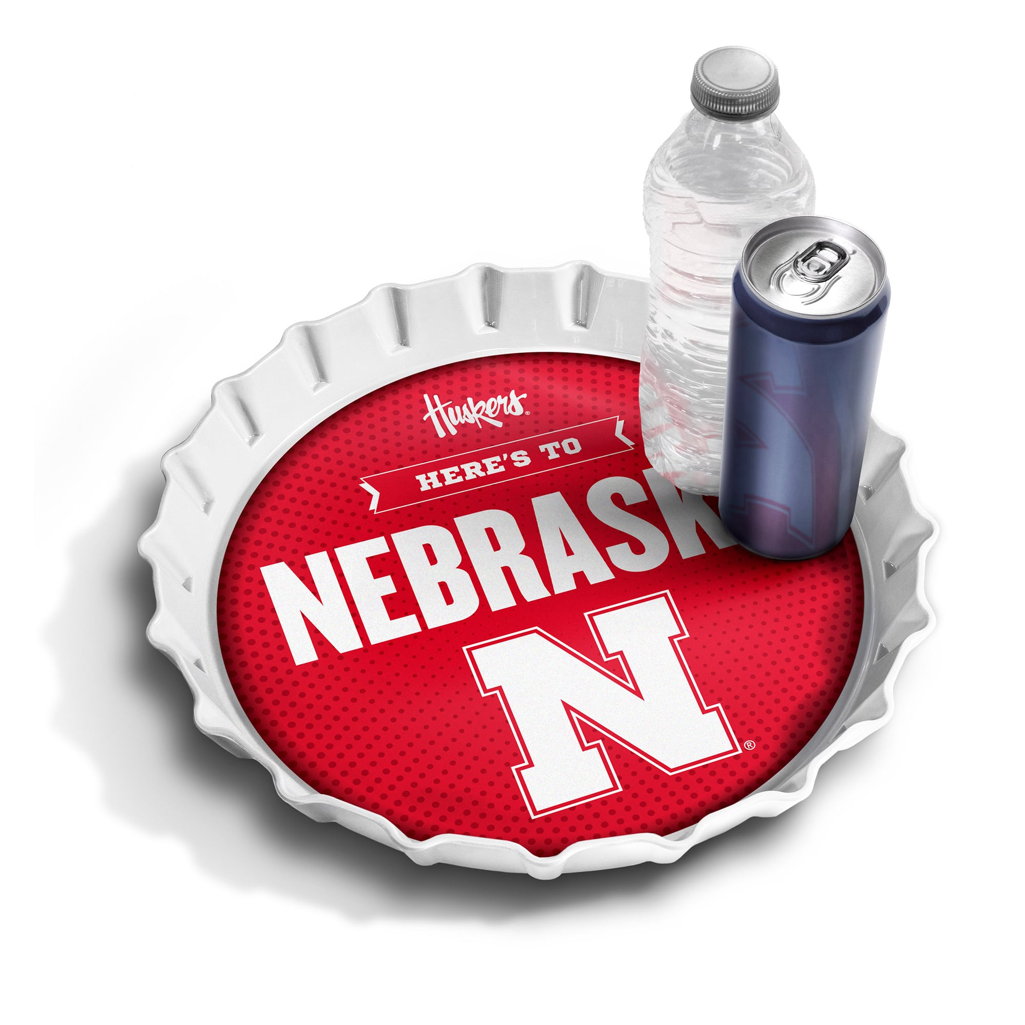 IDNA Nebraska Huskers 13" Bottle Cap Serving Tray