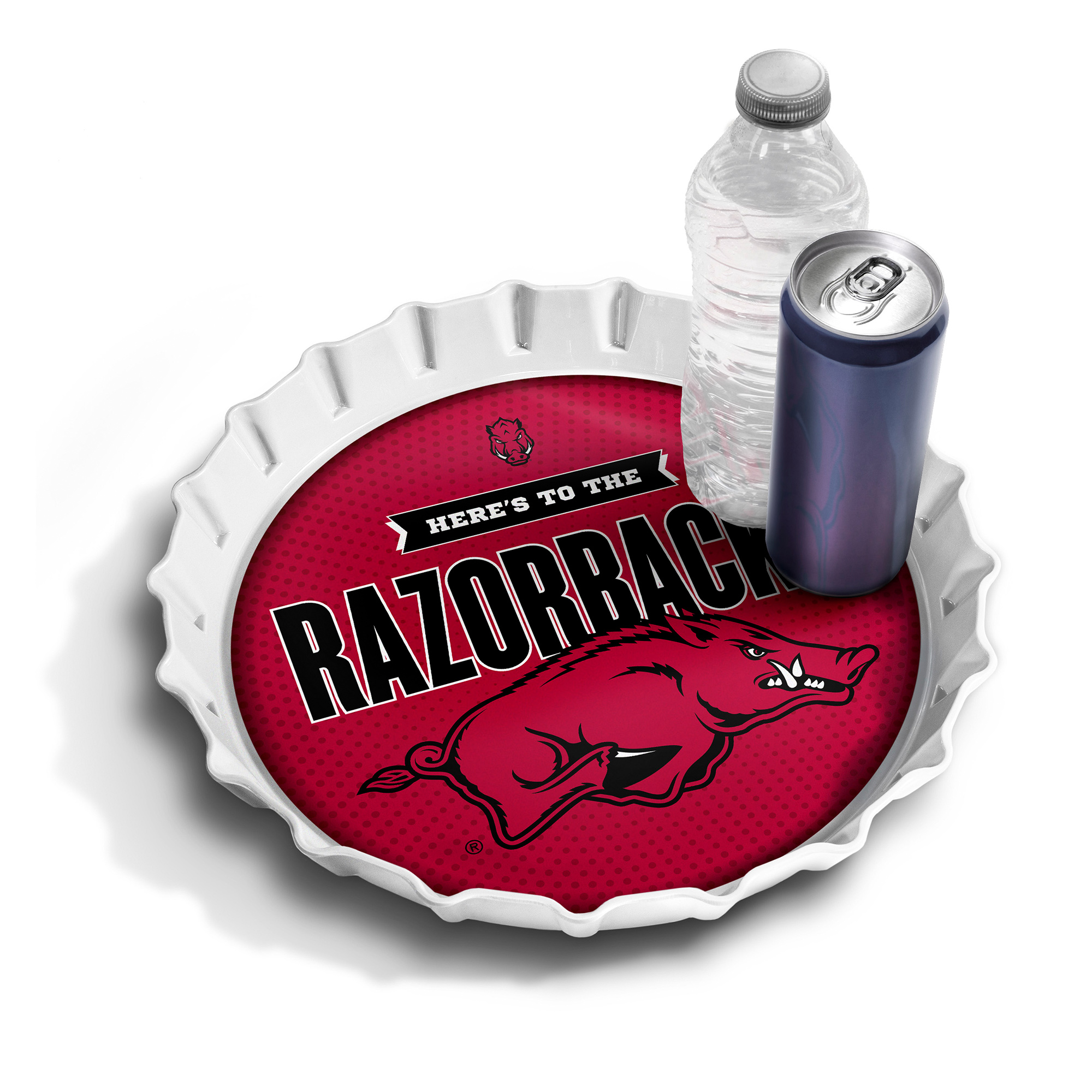 IDNA Arkansas Razorbacks 13" Bottle Cap Serving Tray