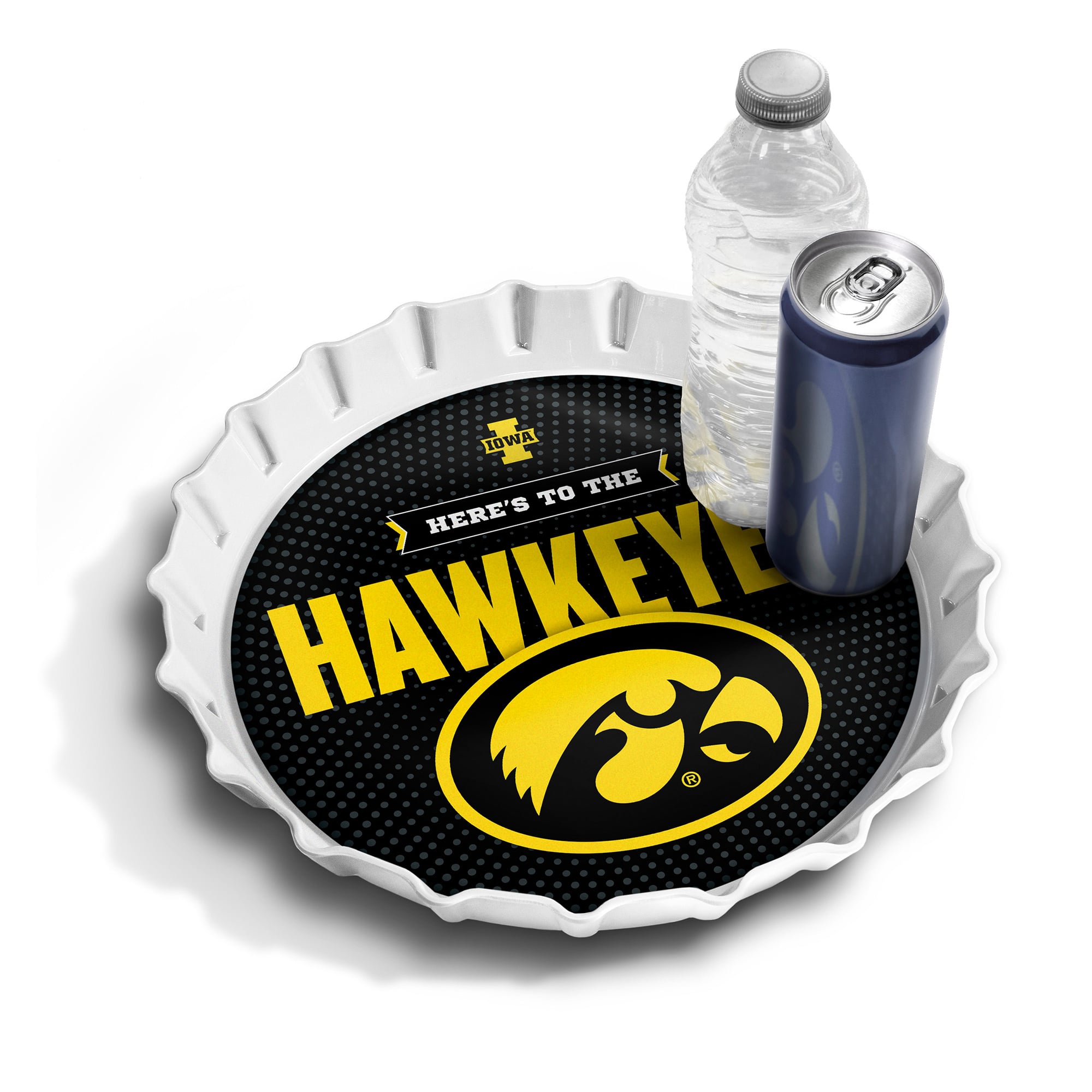 IDNA Iowa Hawkeyes 13" Bottle Cap Serving Tray