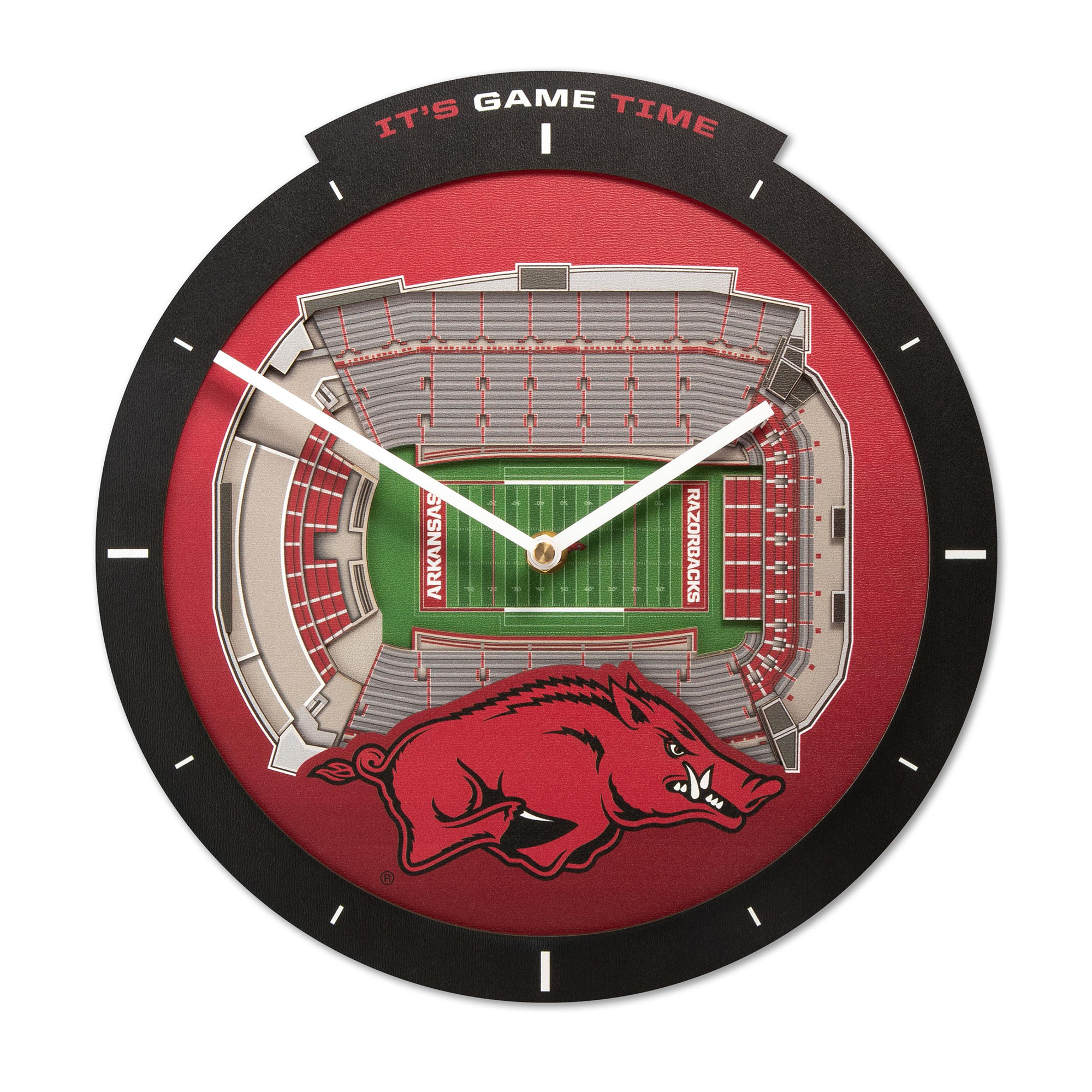IDNA Arkansas Razorbacks StadiumView 3D Wall Clock