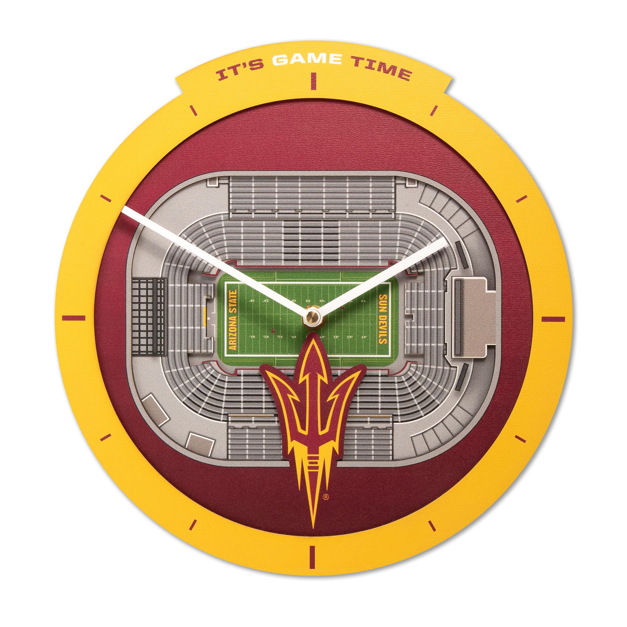 IDNA Arizona State Sun Devils StadiumView 3D Wall Clock