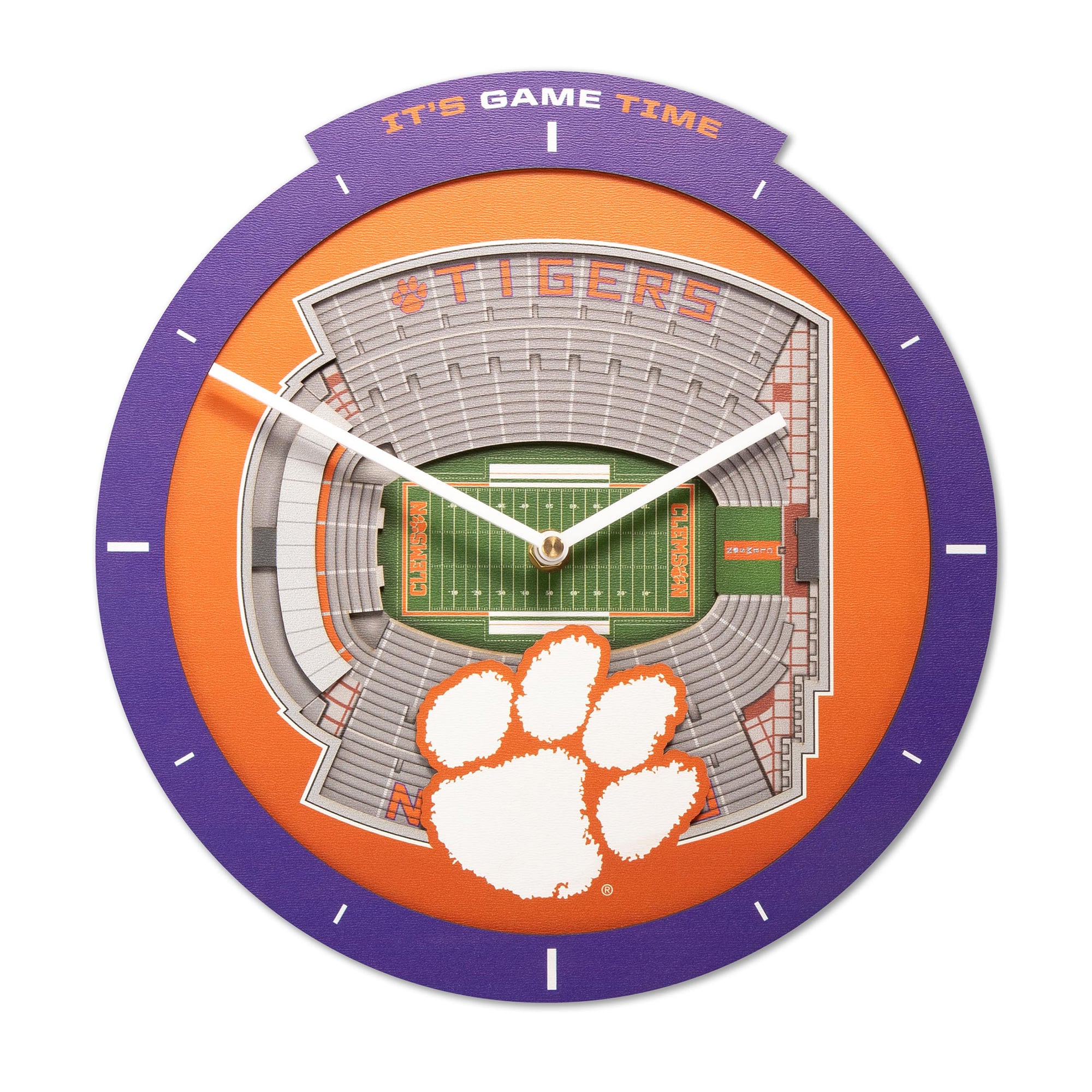 IDNA Clemson Tigers StadiumView 3D Wall Clock