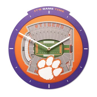 IDNA Clemson Tigers StadiumView 3D Wall Clock