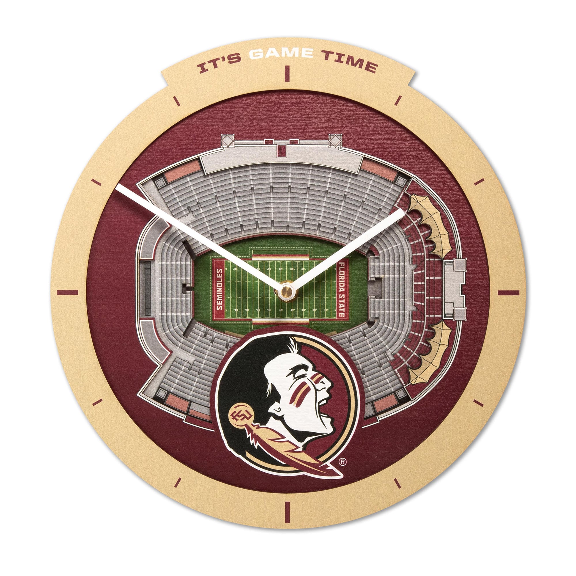 IDNA Florida State Seminoles StadiumView 3D Wall Clock