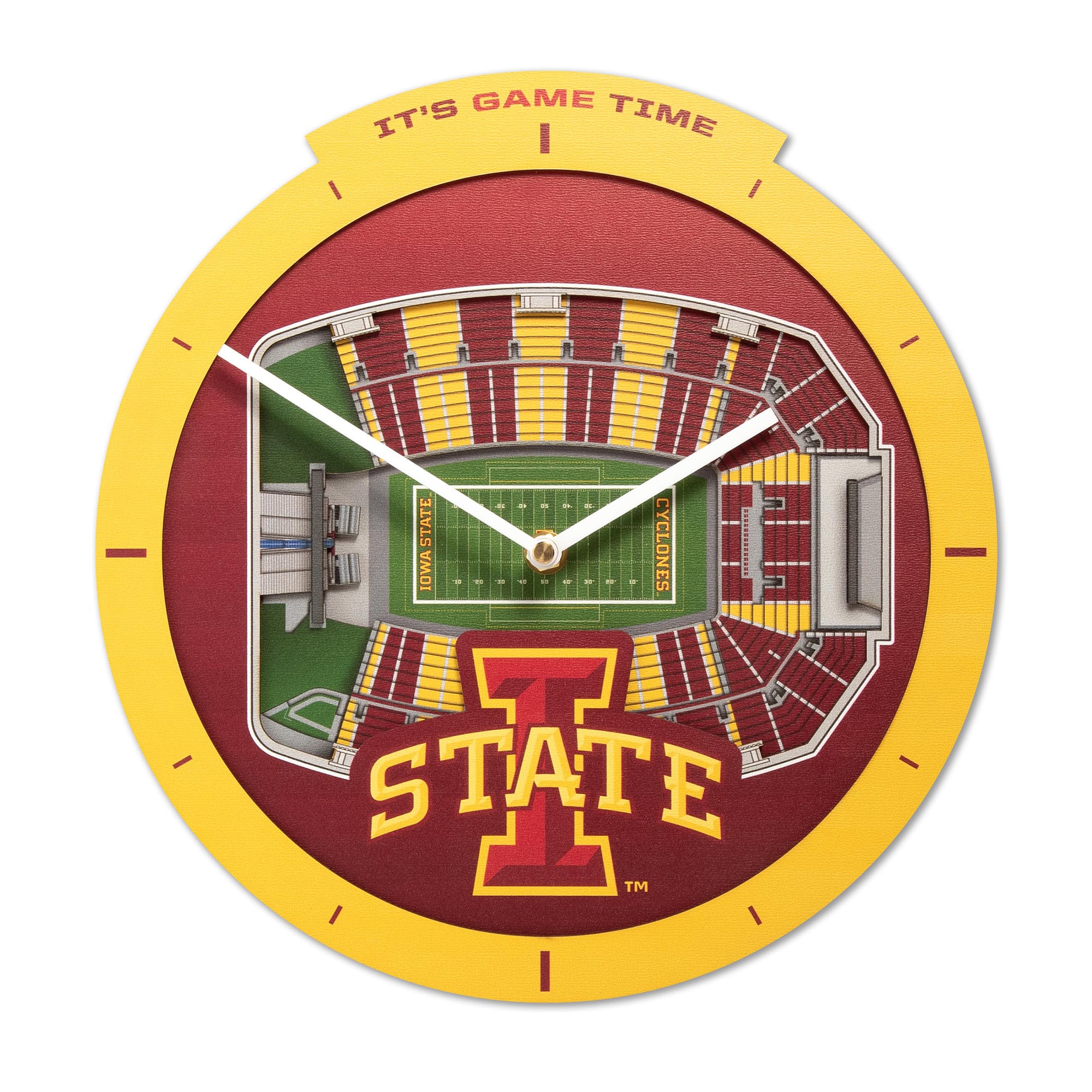 IDNA Iowa State Cyclones StadiumView 3D Wall Clock