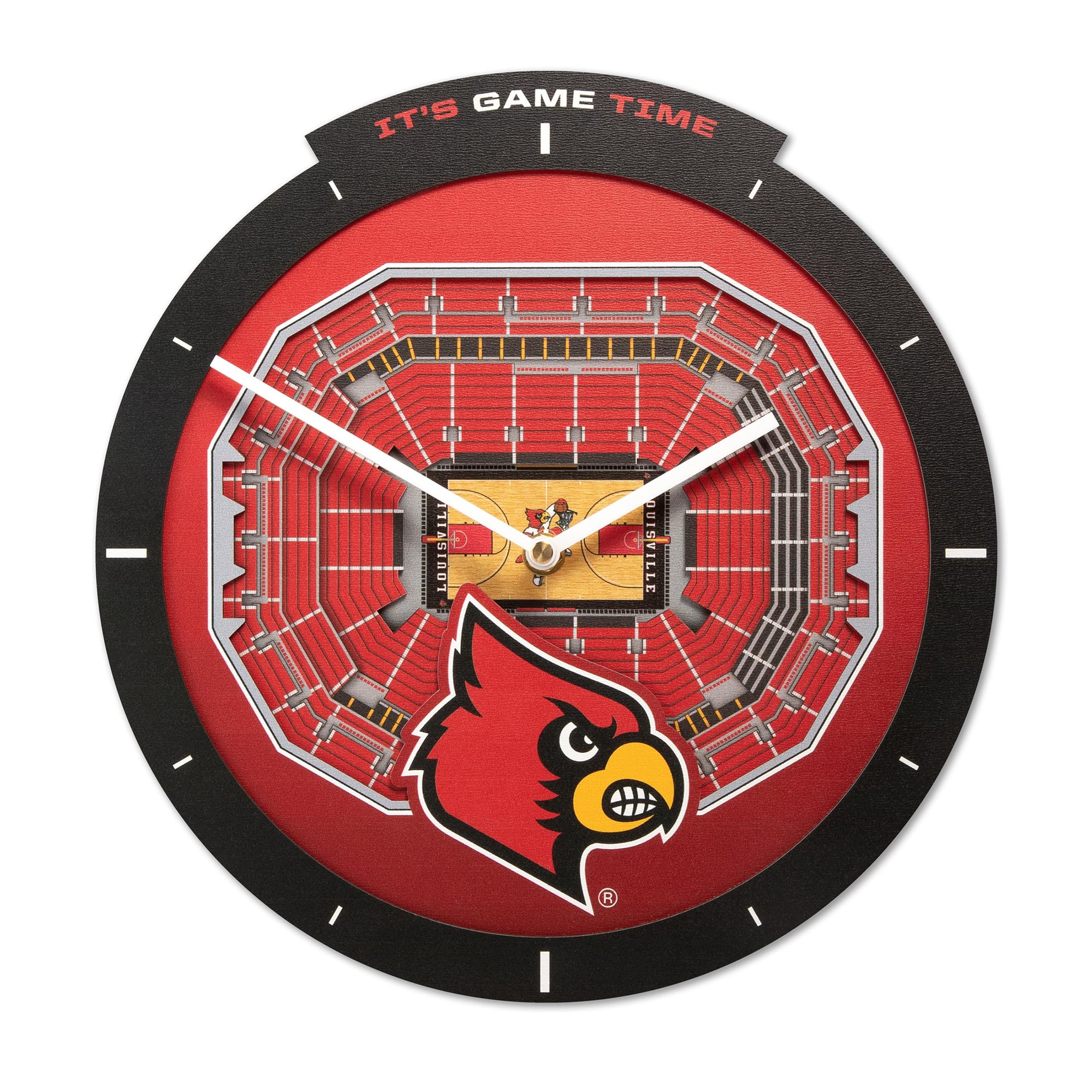 IDNA Louisville Cardinals StadiumView 3D Wall Clock