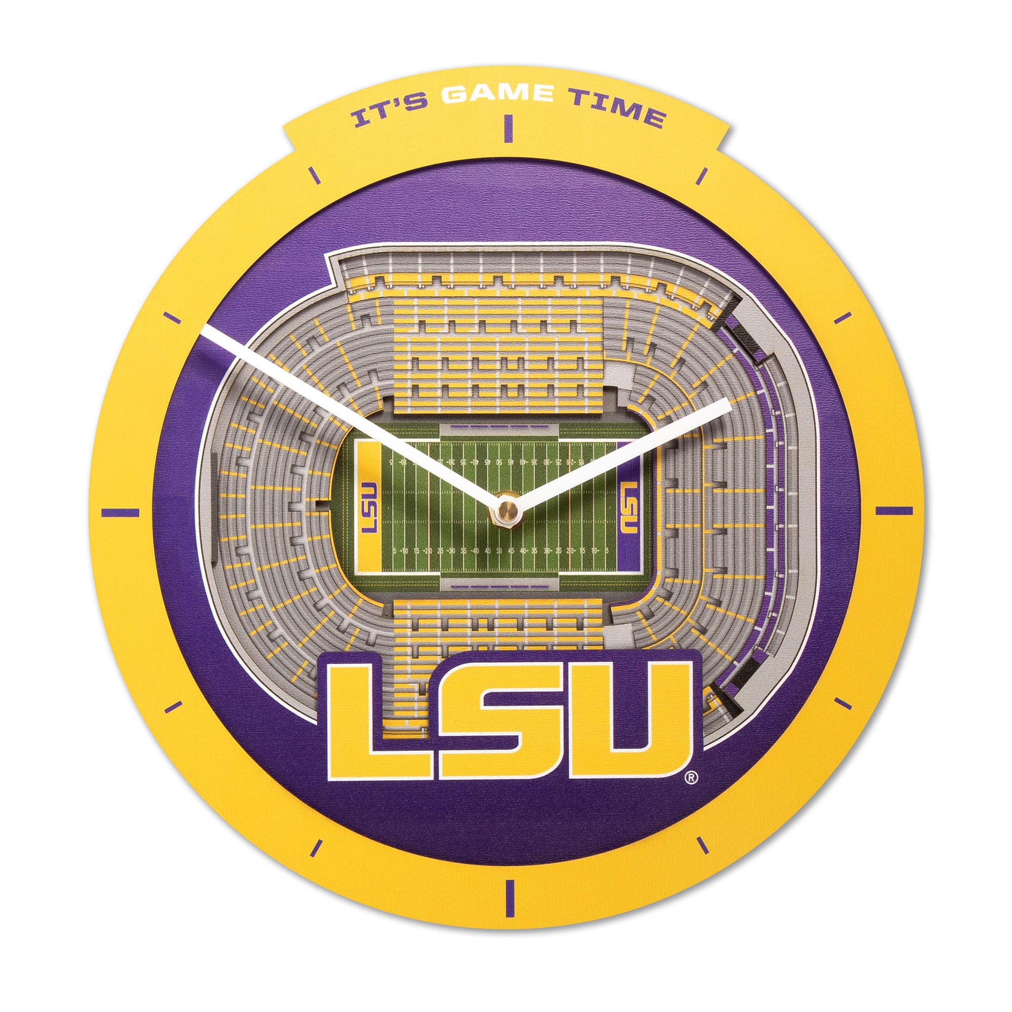 IDNA LSU Tigers StadiumView 3D Wall Clock