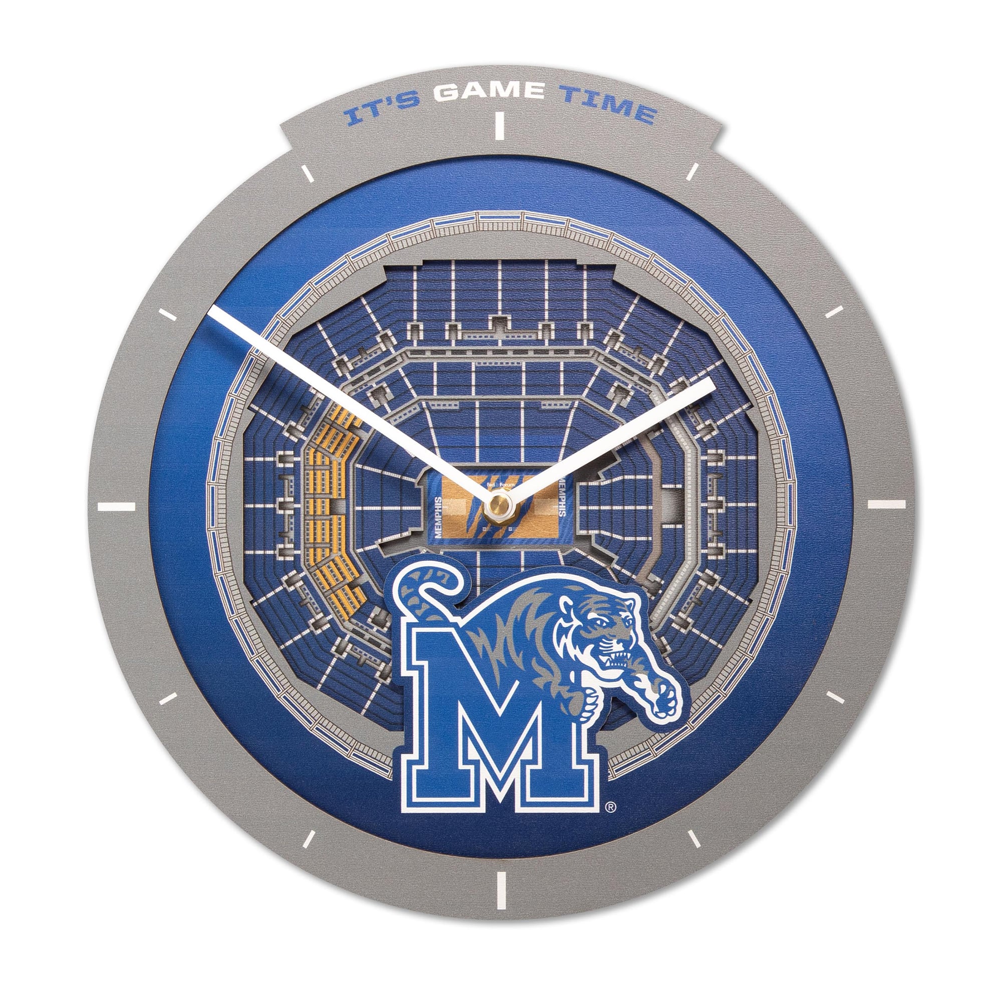 IDNA Memphis Tigers StadiumView 3D Wall Clock