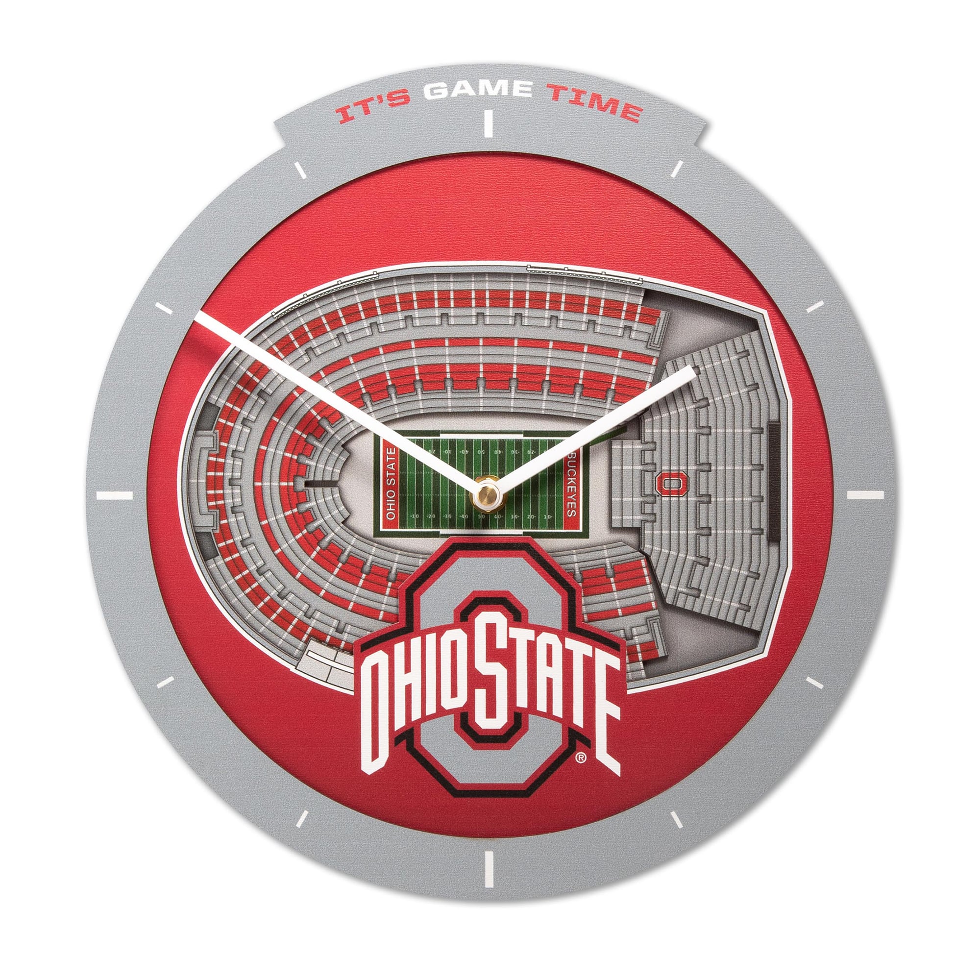 IDNA Ohio State Buckeyes StadiumView 3D Wall Clock