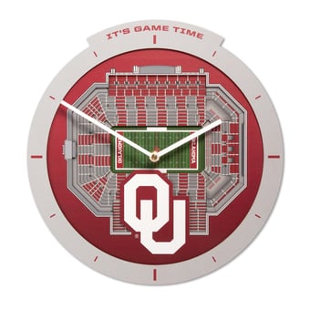 IDNA Oklahoma Sooners StadiumView 3D Wall Clock