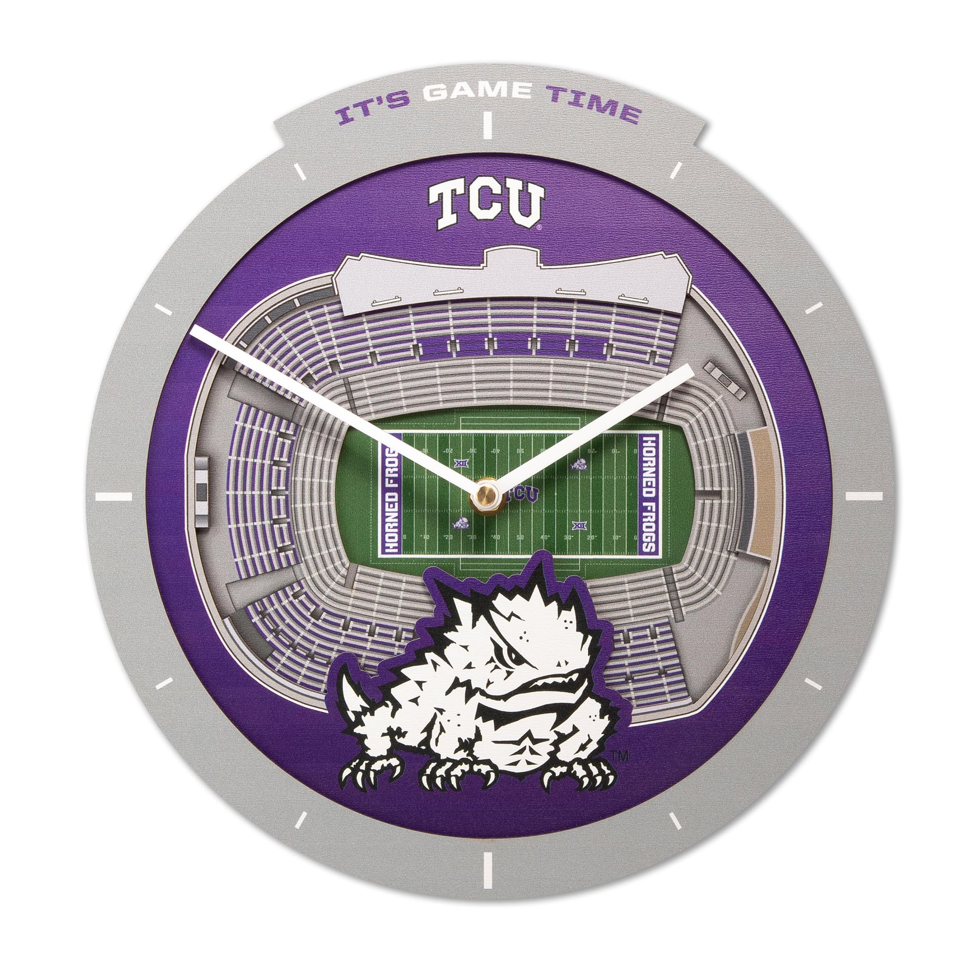 IDNA TCU Horned Frogs StadiumView 3D Wall Clock