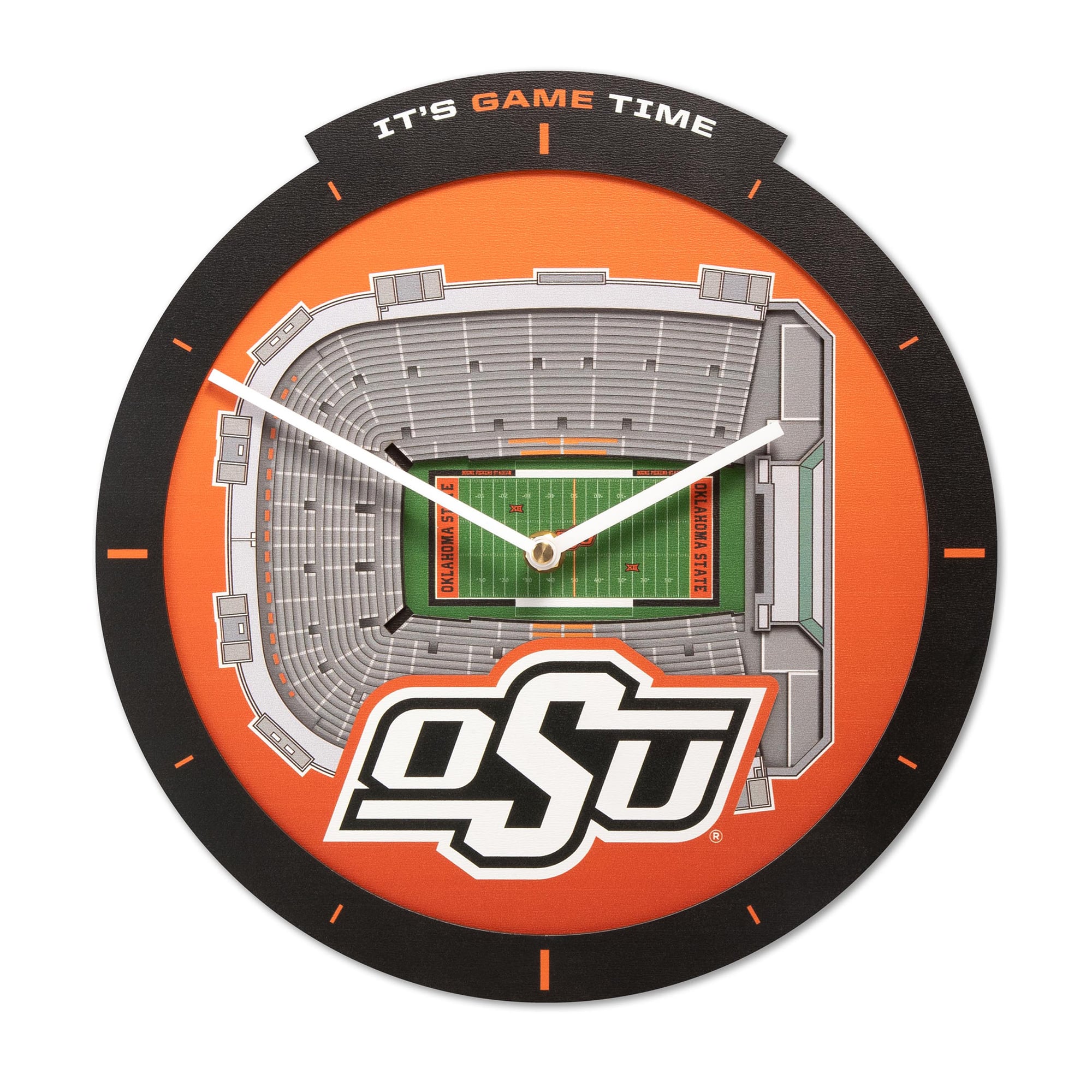 IDNA Oklahoma State Cowboys StadiumView 3D Wall Clock