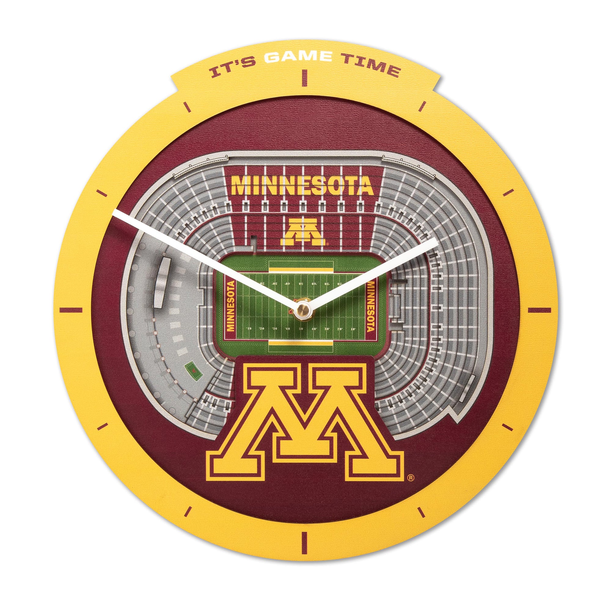 IDNA Minnesota Golden Gophers StadiumView 3D Wall Clock