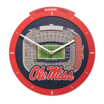 IDNA Ole Miss Rebels StadiumView 3D Wall Clock