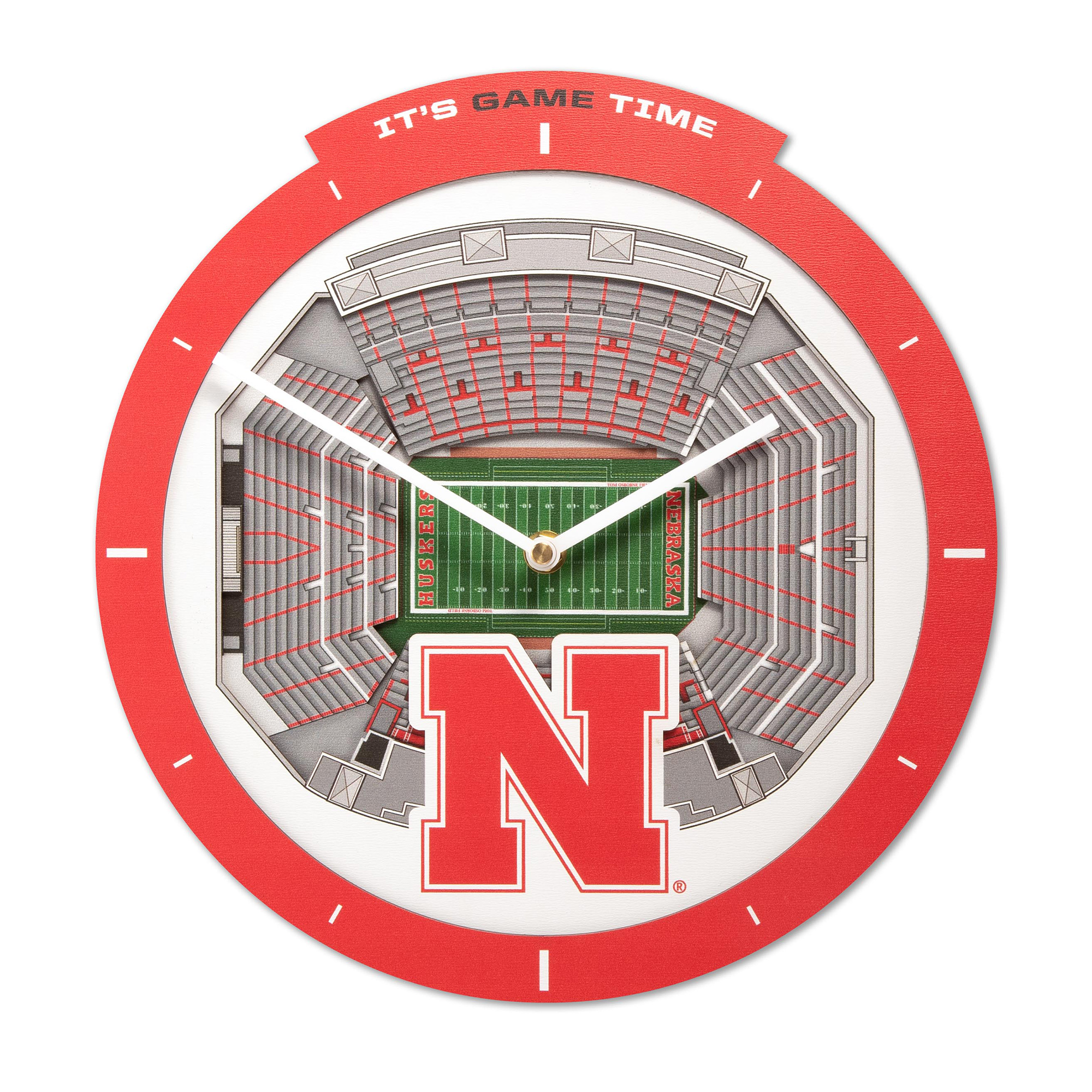 IDNA Nebraska Huskers StadiumView 3D Wall Clock