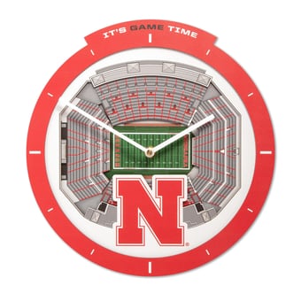 IDNA Nebraska Huskers StadiumView 3D Wall Clock
