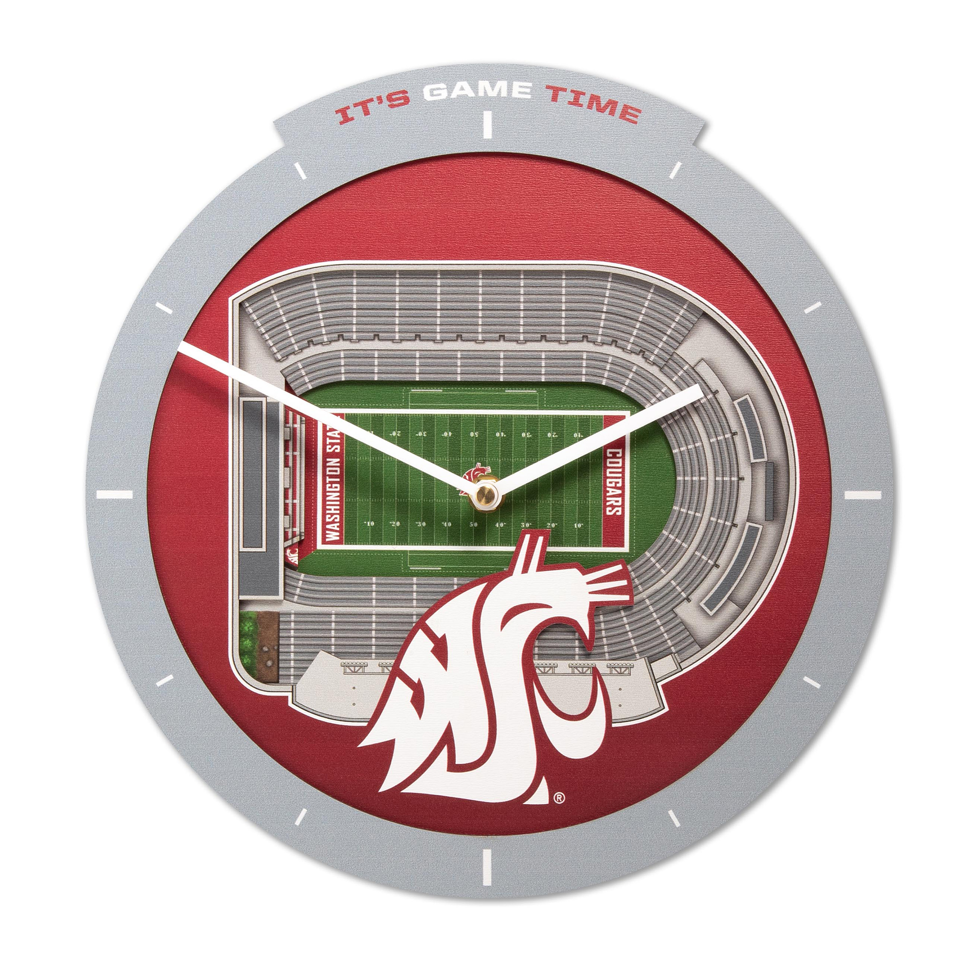 IDNA Washington State Cougars StadiumView 3D Wall Clock
